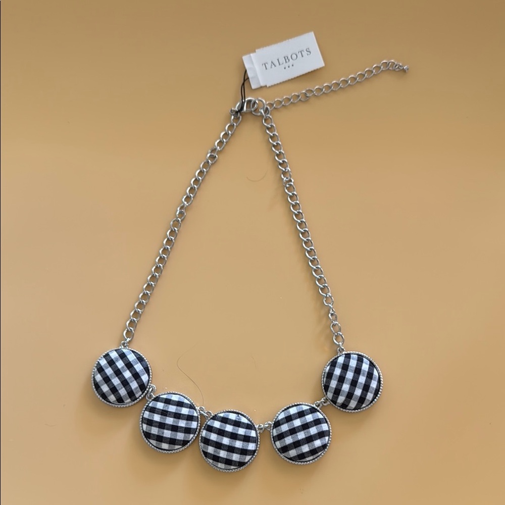 Talbots NWTWoman’s Black and White Checkered Necklace